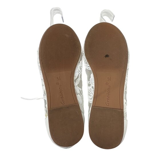 Greatonu Women's Flats Cut Out Round Toe Slip On Floral Ballet Flat Size 5.5 - Picture 10 of 11